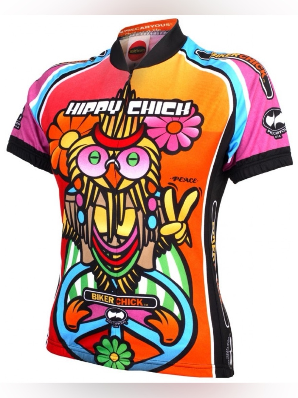 World Jerseys Hippy Chick Biker Chick Cycling Jersey Women’s, Size Medium
